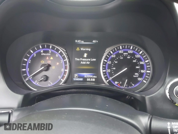 2015 Infiniti Q50 Premium with VIN JN1BV7AP9FM349709, listed as a IAAI auction lot 41976089 with 62,094 mi miles and . Bid and sale history available at DreamBid. Image 7.