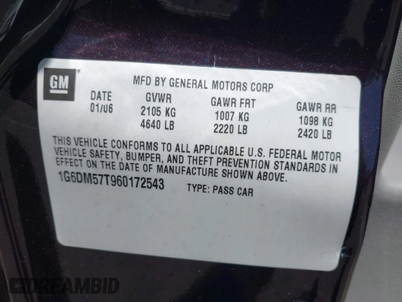 2006 Cadillac CTS with VIN 1G6DM57T960172543, listed as a IAAI auction lot 42183049 with 93,073 mi miles. Bid and sale history available at carsss.com. Image 9.