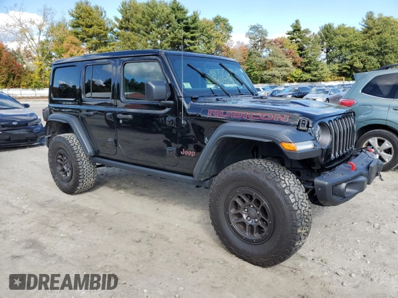 2023 Jeep Wrangler Rubicon with VIN 1C4HJXFN4PW636133, listed as a Copart auction lot 75499614 with 13,252 mi miles and Salvage title. Bid and sale history available at DreamBid. Image 4.