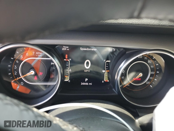 2022 Jeep Wrangler Unlimited Sport S with VIN 1C4HJXDN8NW160663, listed as a Copart auction lot 55070085 with 34,446 mi miles and Salvage title. Bid and sale history available at DreamBid. Image 9.
