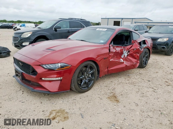 2019 Ford Mustang GT with VIN 1FA6P8CF5K5118450, listed as a Copart auction lot 58513015 with 29,354 mi miles and Salvage title. Bid and sale history available at DreamBid. Image 1.