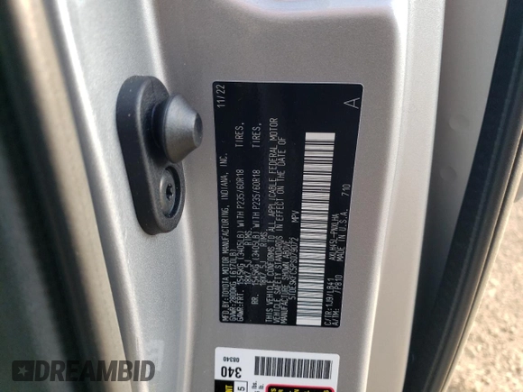 2023 Toyota Sienna Platinum with VIN 5TDESKFC5PS079072, listed as a Copart auction lot 53603985 with 45,654 mi miles and Salvage Title. Bid and sale history available at DreamBid. Image 13.