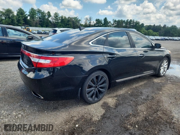 2013 Hyundai Azera z VIN KMHFH4JG4DA311870, wystawiony jako Copart lot #65090225 z przebiegiem 271 082 mil mil oraz Czysty tytuł • Clean title. Historia ofert i sprzedaży dostępna na DreamBid. Obrazek 3.
