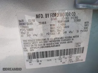 2008 Ford Edge Limited with VIN 2FMDK39C08BA85485, listed as a IAAI auction lot 41473418 with 174,282 mi miles. Bid and sale history available at carsss.com. Image 9.