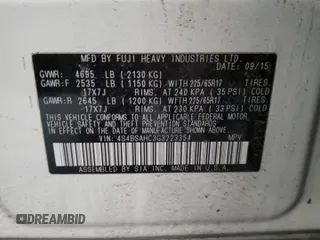 2016 Subaru Outback 2.5i Premium with VIN 4S4BSAHC3G3223354, listed as a Copart auction lot 54224915 with 108,475 mi miles and Salvage Title. Bid and sale history available at carsss.com. Image 13.