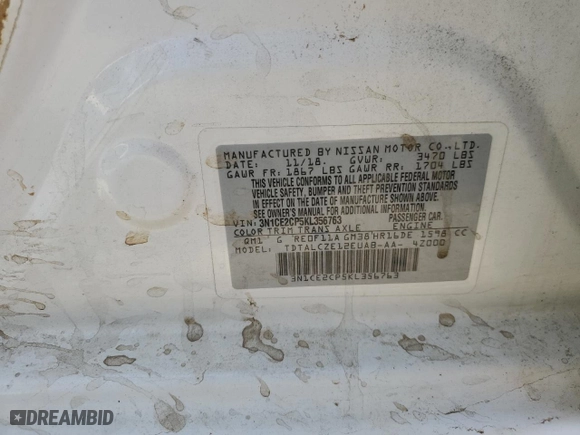 2019 Nissan Versa Note SV with VIN 3N1CE2CP5KL356763, listed as a Copart auction lot 82392834 with 0 mi miles and Salvage Title. Bid and sale history available at carsss.com. Image 12.