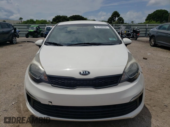 2016 Kia Rio LX with VIN KNADM4A39G6634417, listed as a Copart auction lot 67458554 with 73,087 mi miles and Salvage Title. Bid and sale history available at DreamBid. Image 5.