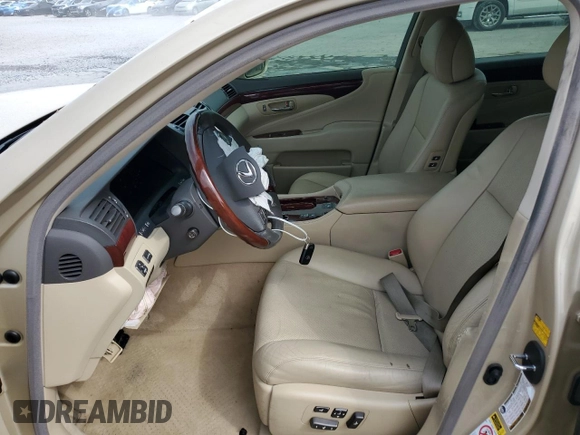 2007 Lexus LS 460 with VIN JTHBL46F975050247, listed as a Copart auction lot 60001855 with 175,261 mi miles and Salvage title. Bid and sale history available at DreamBid. Image 7.