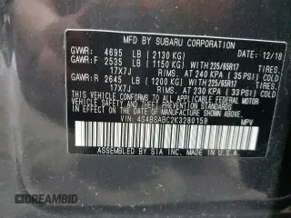 2019 Subaru Outback with VIN 4S4BSABC2K3280159, listed as a Copart auction lot 53825405 with 88,360 mi miles and Salvage title. Bid and sale history available at DreamBid. Image 13.
