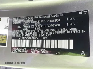 2021 Lexus RX with VIN 2T2HZMDA0MC289343, listed as a IAAI auction lot 41556887 with 42,273 mi miles. Bid and sale history available at carsss.com. Image 9.
