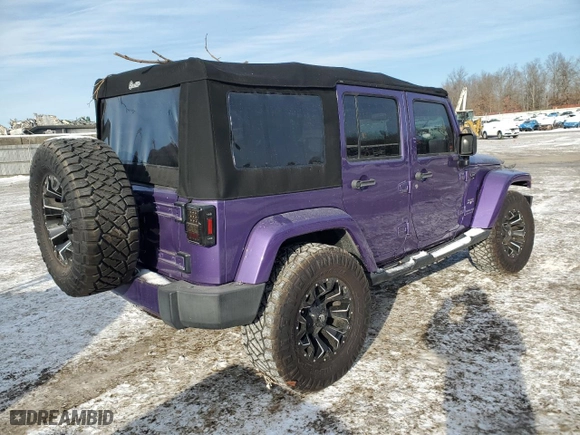 2018 Jeep Wrangler JK Unlimited Sahara with VIN 1C4BJWEG1JL901912, listed as a Copart auction lot 42488185 with 106,667 mi miles and Salvage Title. Bid and sale history available at carsss.com. Image 3.