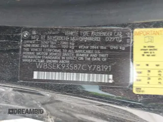 2007 BMW 6 Series M6 z VIN WBSEK93587CY78191, wystawiony jako IAAI lot #41703769 z przebiegiem Nie podano mil oraz . Historia ofert i sprzedaży dostępna na DreamBid. Obrazek 9.