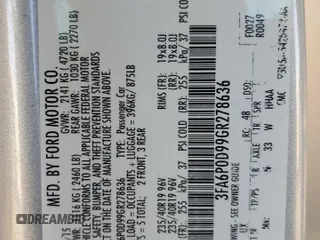2016 Ford Fusion Titanium with VIN 3FA6P0D99GR278636, listed as a Copart auction lot 50372025 with 164,485 mi miles and Salvage title. Bid and sale history available at DreamBid. Image 14.