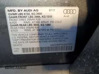 2018 Audi SQ5 Prestige with VIN WA1C4AFY0J2027977, listed as a Copart auction lot 68271184 with Not Provided miles and Salvage Title. Bid and sale history available at DreamBid. Image 13.