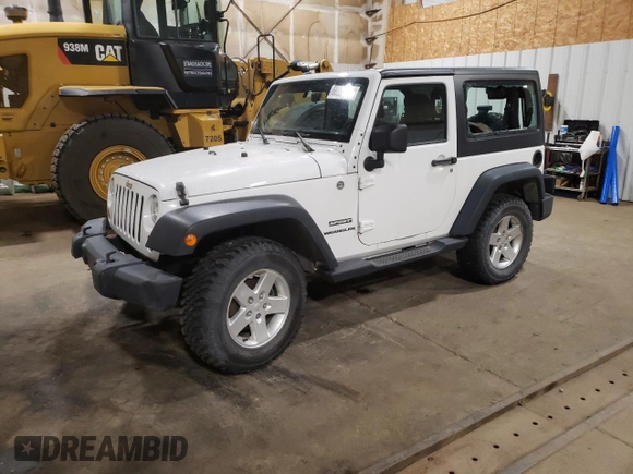 2012 Jeep Wrangler Sport z VIN 1C4AJWAG7CL256428, wystawiony jako Copart lot #66923465 z przebiegiem 36 478 mil mil oraz Szkoda całkowita • Salvage title. Historia ofert i sprzedaży dostępna na DreamBid. Obrazek 1.