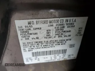2003 Ford Escape Limited with VIN 1FMCU941X3KD47977, listed as a Copart auction lot 85054974 with 303,773 mi miles and Salvage Title. Bid and sale history available at carsss.com. Image 13.