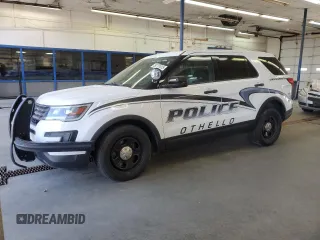2018 Ford Police Interceptor Utility z VIN 1FM5K8AR3JGB34792, wystawiony jako Copart lot #59201415 z przebiegiem 52 825 mil mil oraz Szkoda całkowita • Salvage title. Historia ofert i sprzedaży dostępna na DreamBid. Obrazek 1.