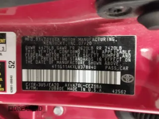 2020 Toyota Camry SE z VIN 4T1G11AKXLU378840, wystawiony jako IAAI lot #42110611 z przebiegiem 75 767 mil mil oraz . Historia ofert i sprzedaży dostępna na DreamBid. Obrazek 9.