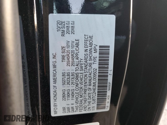 2021 Acura RDX w/A-Spec Package with VIN 5J8TC2H63ML009502, listed as a Copart auction lot 42719394 with 40,681 mi miles. Bid and sale history available at carsss.com. Image 12.