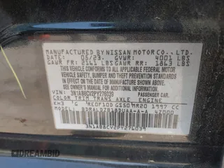 2023 Nissan Sentra SV with VIN 3N1AB8CV2PY276039, listed as a IAAI auction lot 42074619 with 21,495 mi miles and . Bid and sale history available at DreamBid. Image 9.
