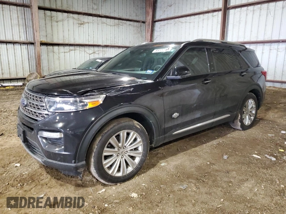2022 Ford Explorer King Ranch with VIN 1FM5K7LCXNGA76706, listed as a Copart auction lot 83227544 with 28,879 mi miles and Salvage Title. Bid and sale history available at carsss.com. Image 1.