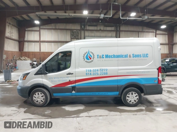 2015 Ford Transit Cargo with VIN 1FTNR1CM6FKA19083, listed as a IAAI auction lot 41790045 with 56,762 mi miles and . Bid and sale history available at carsss.com. Image 14.