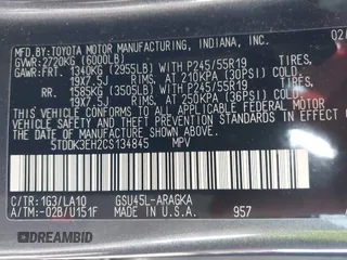 2012 Toyota Highlander Limited with VIN 5TDDK3EH2CS134845, listed as a IAAI auction lot 41431233 with 65,409 mi miles. Bid and sale history available at carsss.com. Image 9.