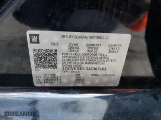 2018 Chevrolet Silverado 1500 LTZ with VIN 1GCVKSEC3JZ367101, listed as a Copart auction lot 76321754 with 0 mi miles and Salvage Title. Bid and sale history available at carsss.com. Image 13.