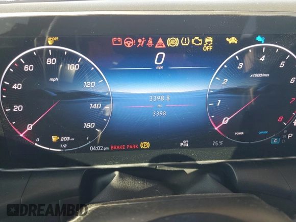 2025 Mercedes-Benz GLC with VIN W1NKM4GB8SF262627, listed as a Copart auction lot 52363885 with 3,398 mi miles and Salvage Title. Bid and sale history available at carsss.com. Image 9.