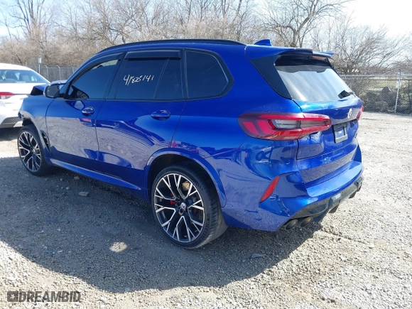 2022 BMW X5 M with VIN 5YMJU0C00N9M64484, listed as a IAAI auction lot 41825141 with 1 mi miles. Bid and sale history available at carsss.com. Image 3.