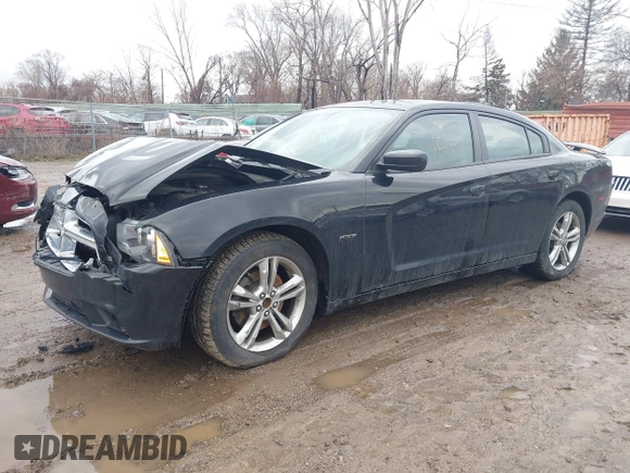 2013 Dodge Charger RT with VIN 2C3CDXDT7DH588158, listed as a IAAI auction lot 41663249 with 109,443 mi miles. Bid and sale history available at carsss.com. Image 2.