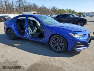 2021 Acura TLX w/A-Spec Package with VIN 19UUB6F52MA000536, listed as a Copart auction lot 50015785 with 81,798 mi miles and Salvage Title. Bid and sale history available at carsss.com. Image 4.