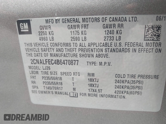 2011 Chevrolet Equinox LTZ z VIN 2CNALFEC4B6470877, wystawiony jako IAAI lot #42328361 z przebiegiem 102 595 mil mil oraz . Historia ofert i sprzedaży dostępna na DreamBid. Obrazek 9.