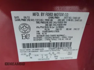2015 Ford Taurus Limited with VIN 1FAHP2J84FG157826, listed as a Copart auction lot 85886114 with 208,036 mi miles and Clean title. Bid and sale history available at DreamBid. Image 12.