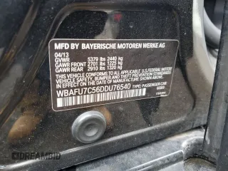 2013 BMW 5 Series 535i xDrive with VIN WBAFU7C56DDU76540, listed as a Copart auction lot 63778835 with Not provided miles and Salvage title. Bid and sale history available at DreamBid. Image 12.