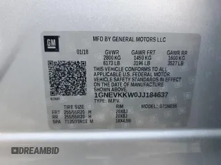 2018 Chevrolet Traverse High Country with VIN 1GNEVKKW0JJ184637, listed as a Copart auction lot 44606645 with 78,756 mi miles and Salvage Title. Bid and sale history available at carsss.com. Image 13.