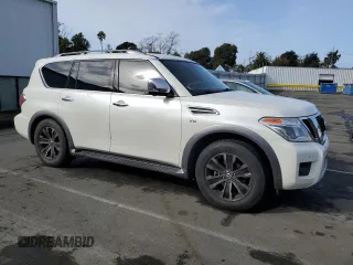 2018 Nissan Armada Platinum with VIN JN8AY2NF5J9332619, listed as a Copart auction lot 86775504 with 93,510 mi miles and Salvage Title. Bid and sale history available at carsss.com. Image 4.