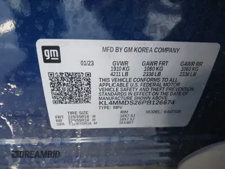 2023 Buick Encore GX Select with VIN KL4MMDS26PB126674, listed as a IAAI auction lot 41818871 with 25,001 mi miles and . Bid and sale history available at DreamBid. Image 9.