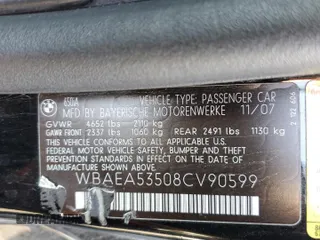2008 BMW 6 Series 650i with VIN WBAEA53508CV90599, listed as a Copart auction lot 77907544 with 0 mi miles and Salvage Title. Bid and sale history available at carsss.com. Image 13.