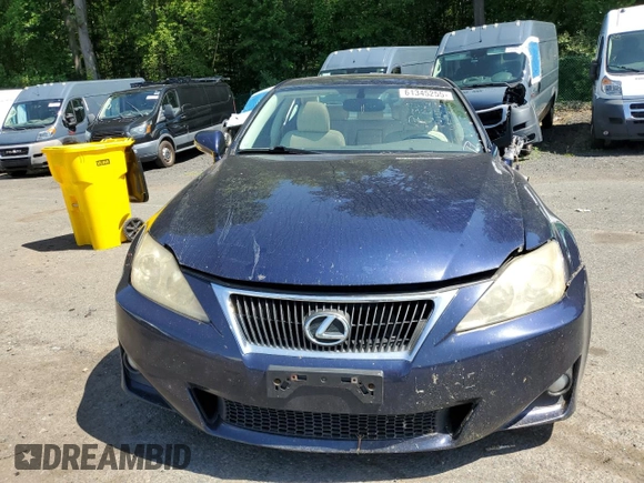 2011 Lexus IS 250 with VIN JTHCF5C20B5047491, listed as a Copart auction lot 61345255 with 118,407 mi miles and Salvage title. Bid and sale history available at DreamBid. Image 5.