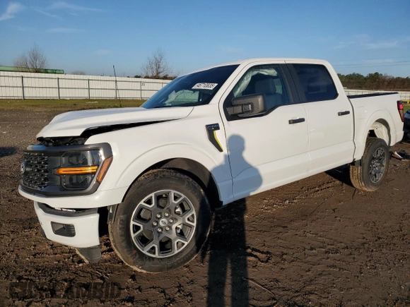 2024 Ford F-150 STX with VIN 1FTEW2KP9RKF20192, listed as a Copart auction lot 46710835 with 743 mi miles and Salvage Title. Bid and sale history available at carsss.com. Image 1.
