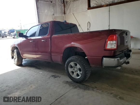 2019 Ram 1500 Big Horn with VIN 1C6SRFBT9KN915709, listed as a Copart auction lot 54867195 with 92,827 mi miles and Salvage title. Bid and sale history available at DreamBid. Image 2.