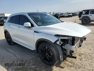 2023 Infiniti QX50 Luxe with VIN 3PCAJ5BA2PF103582, listed as a Copart auction lot 45299565 with 22,901 mi miles and Salvage title. Bid and sale history available at DreamBid. Image 4.