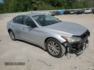 2014 Infiniti Q50 Premium with VIN JN1BV7AR2EM700072, listed as a Copart auction lot 54934445 with 97,381 mi miles and Salvage title. Bid and sale history available at DreamBid. Image 4.