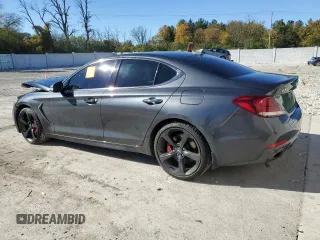 2019 Genesis G70 3.3T Advanced with VIN KMTG34LE1KU022137, listed as a Copart auction lot 76611254 with 59,082 mi miles and Salvage Title. Bid and sale history available at carsss.com. Image 2.