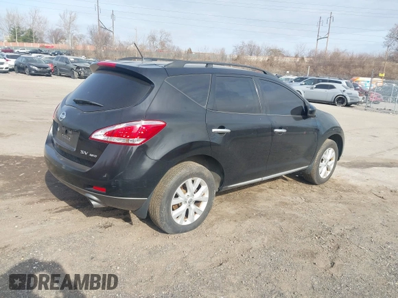 2012 Nissan Murano S with VIN JN8AZ1MW2CW212192, listed as a IAAI auction lot 41668278 with 181,126 mi miles. Bid and sale history available at carsss.com. Image 4.
