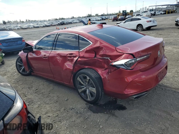 2021 Acura TLX w/Advance Package with VIN 19UUB5F61MA009716, listed as a Copart auction lot 76592364 with 0 mi miles and Salvage Title. Bid and sale history available at carsss.com. Image 2.