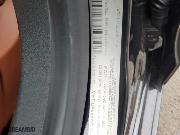 2014 Maserati Ghibli S Q4 with VIN ZAM57RTA3E1089652, listed as a Copart auction lot 42714205 with 89,346 mi miles and Salvage Title. Bid and sale history available at carsss.com. Image 12.