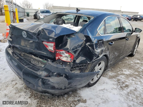 2012 Volkswagen Passat SE w/Sunroof with VIN 1VWBH7A35CC047429, listed as a Copart auction lot 45800395 with 221,051 mi miles and Non Repairable. Bid and sale history available at carsss.com. Image 3.