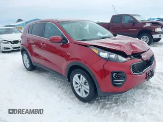 2018 Kia Sportage LX with VIN KNDPMCAC8J7324190, listed as a IAAI auction lot 41599162 with 41,573 mi miles. Bid and sale history available at carsss.com. Image 1.